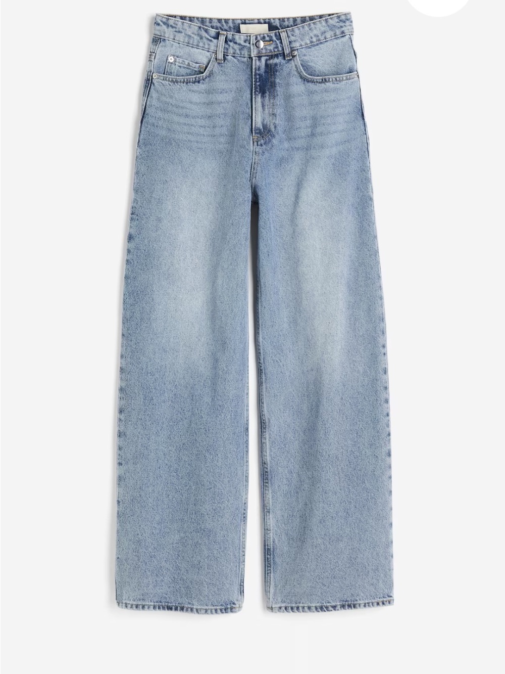 H&M Light Blue High-Waist Wide Leg Jeans